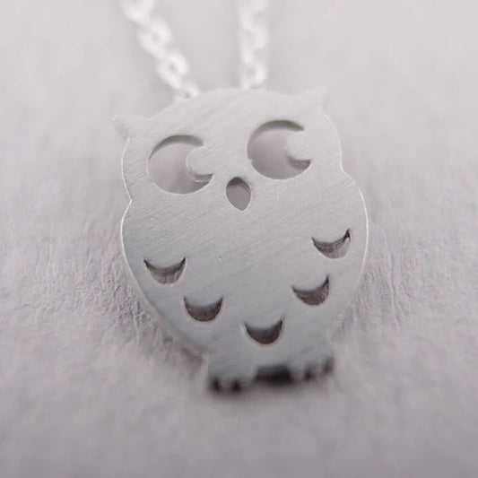 Owl Silver Necklace Minimalist Necklace
