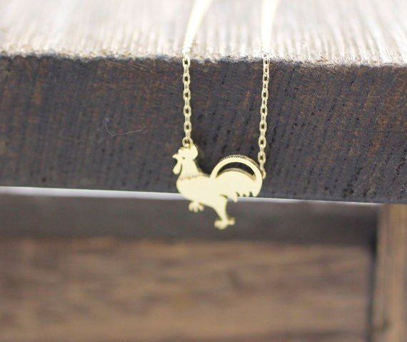Rooster Gold-Silver Necklace