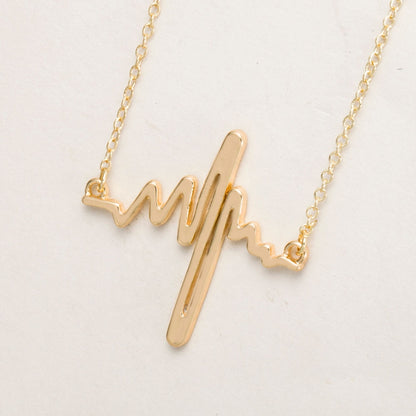 Heartbeat Necklace,Gold-Silver