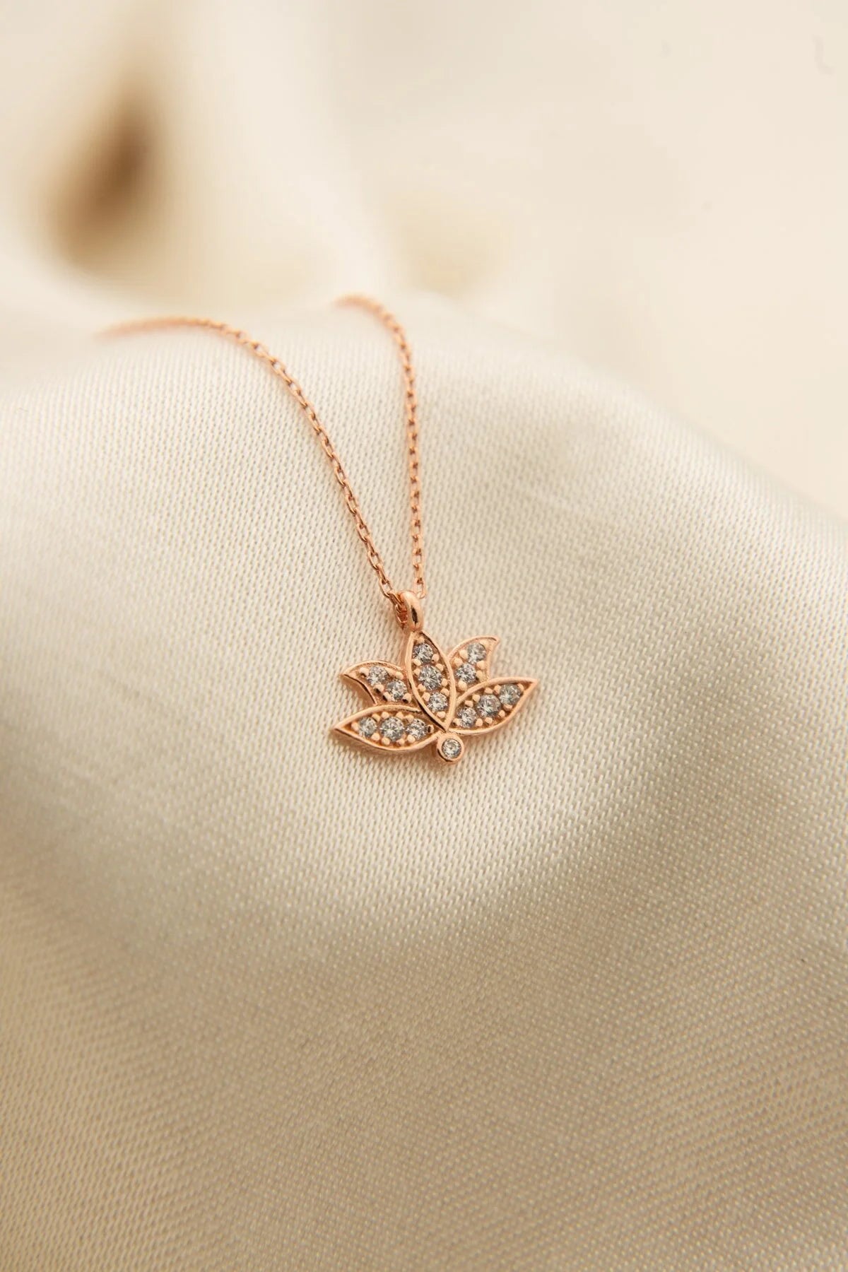 Lotus Chain Necklace 925 Sterling Silver
