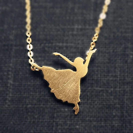 Dancing Girl Gold Necklace Minimalist Necklace