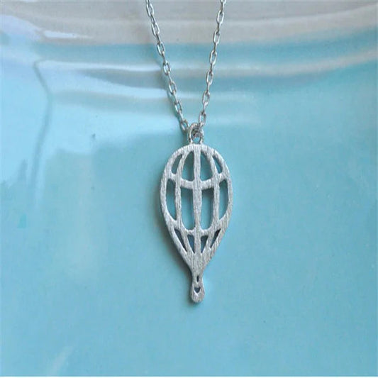 Air Balloon Silver  Necklace Minimalist Necklace