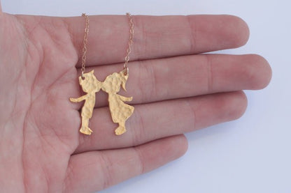 Kissing Kids Gold-Silver Necklace