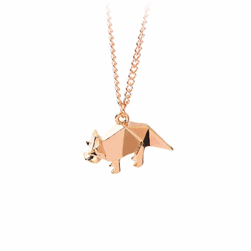 Origami Fatty Fox Gold-Silver Necklace