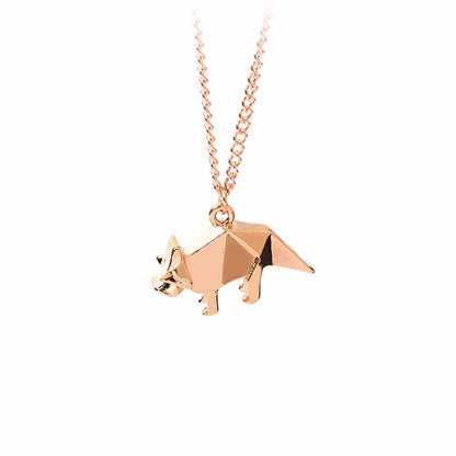 Origami Fatty Fox Gold-Silver Necklace