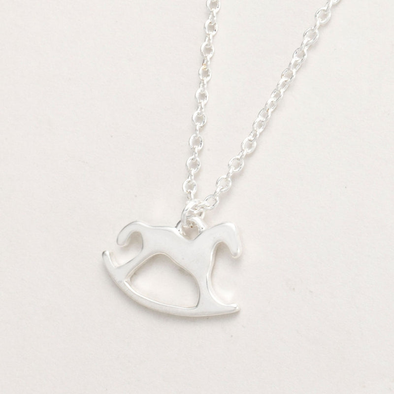 Wooden Horse Necklace,Gold-Silver