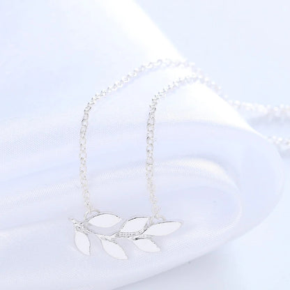 Olive Branch Silver Necklace