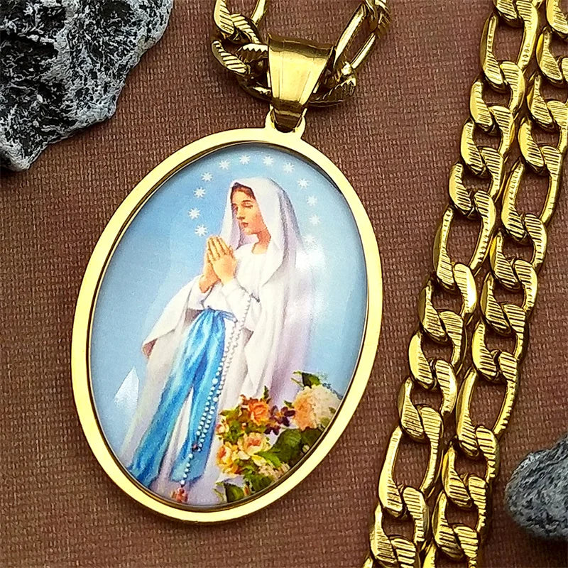 Virgin Mary,Christian Necklace,Religious Gift Jewelry