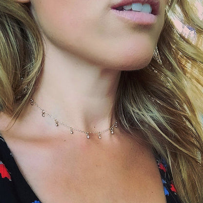 CZ Necklace For Women Charm Choker Gold-Silver Necklace
