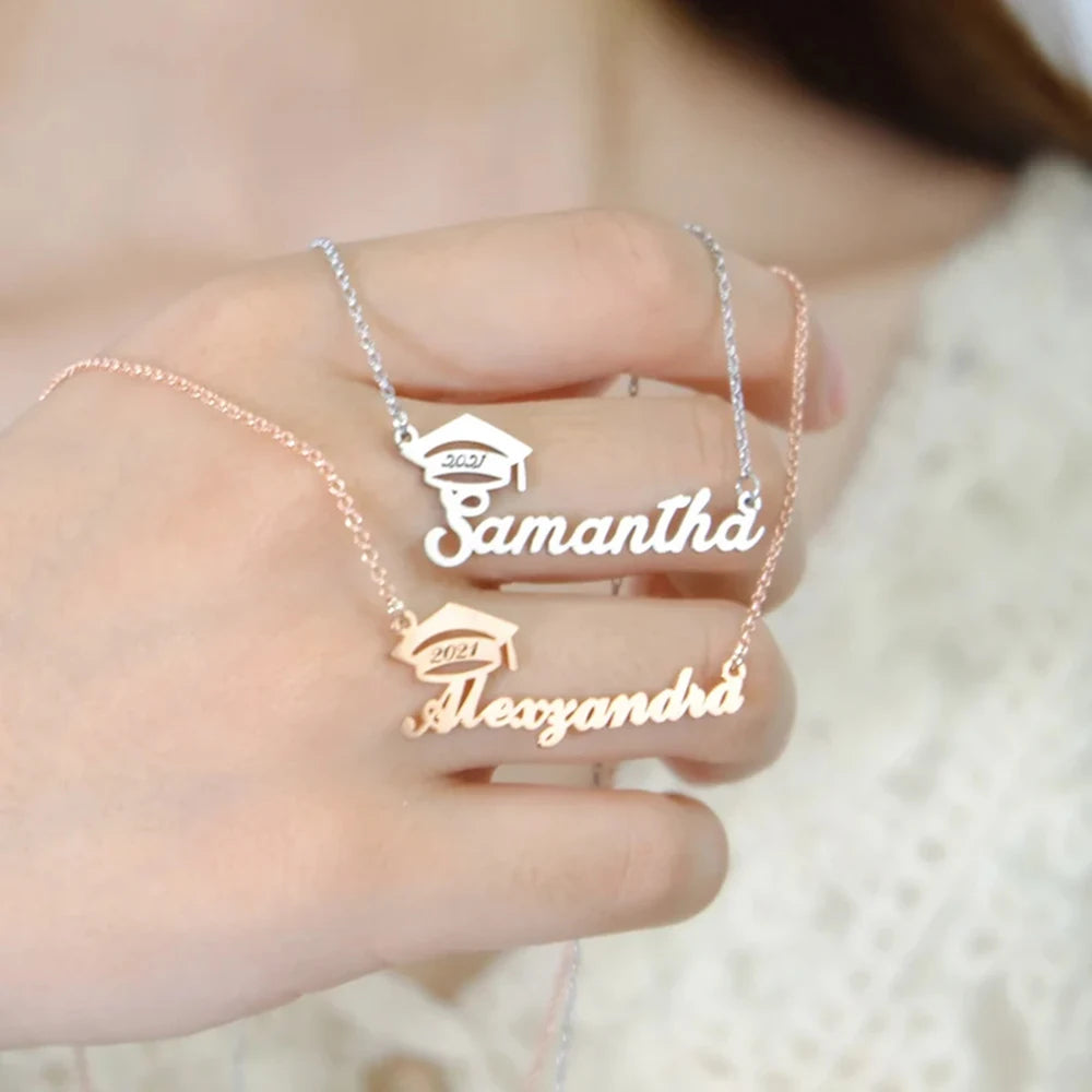 Personalized Graduate Cap Necklace