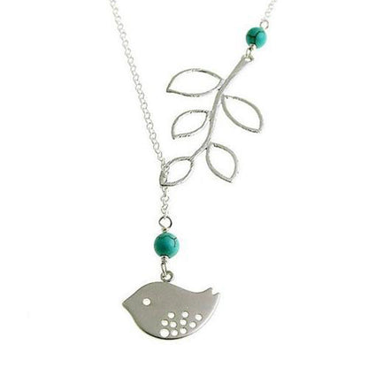 Bird Turquoise Beaded Gold Necklace