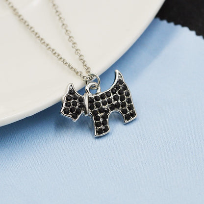 Black Doggy Silver Necklace