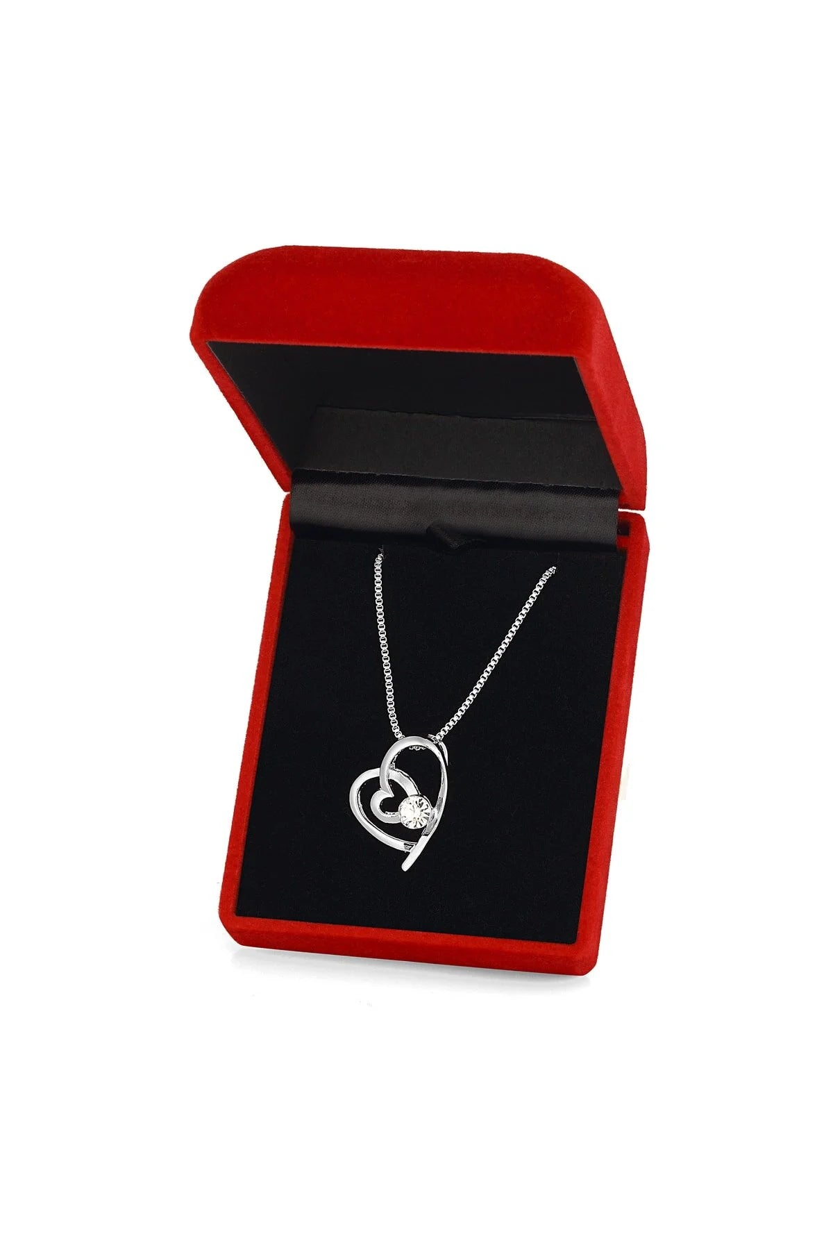 Dainty Silver Heart Pendant Necklace