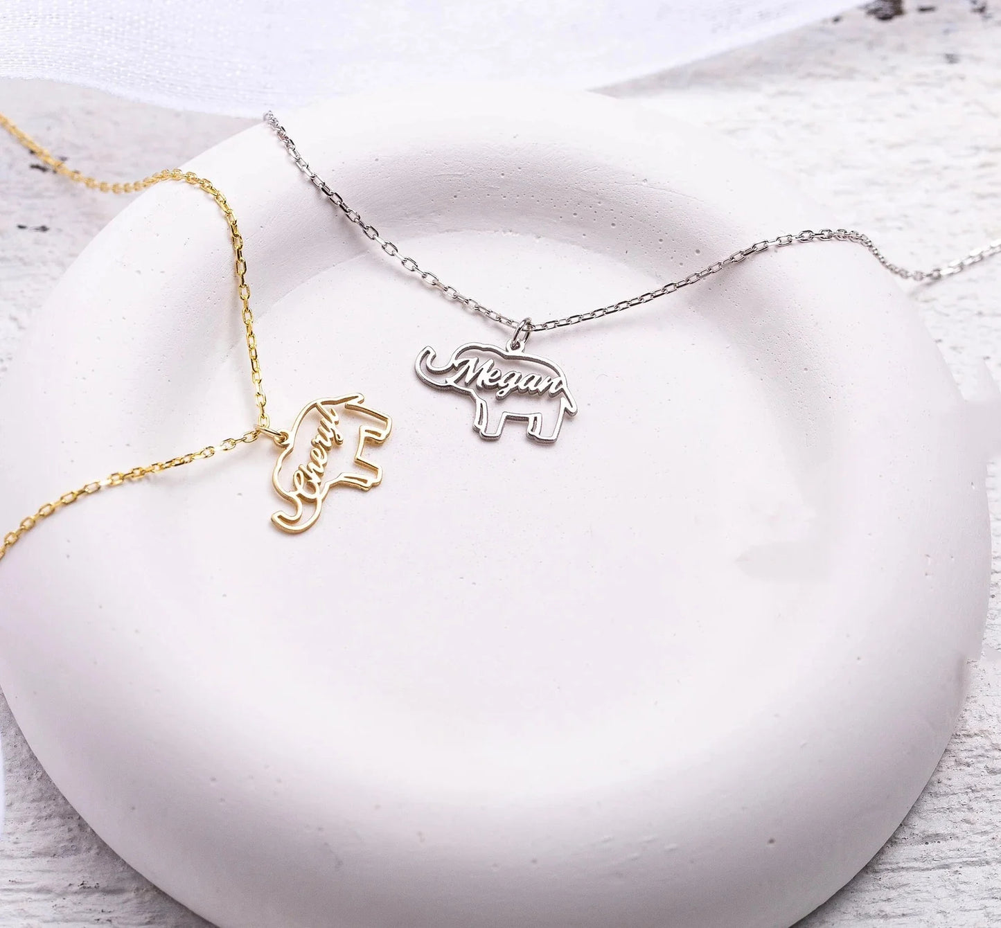 Elephant Name Necklace,Protective Jewelry