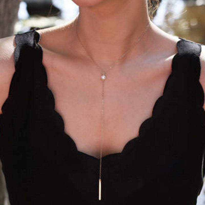 Bar Pearl Gold-Silver Necklace