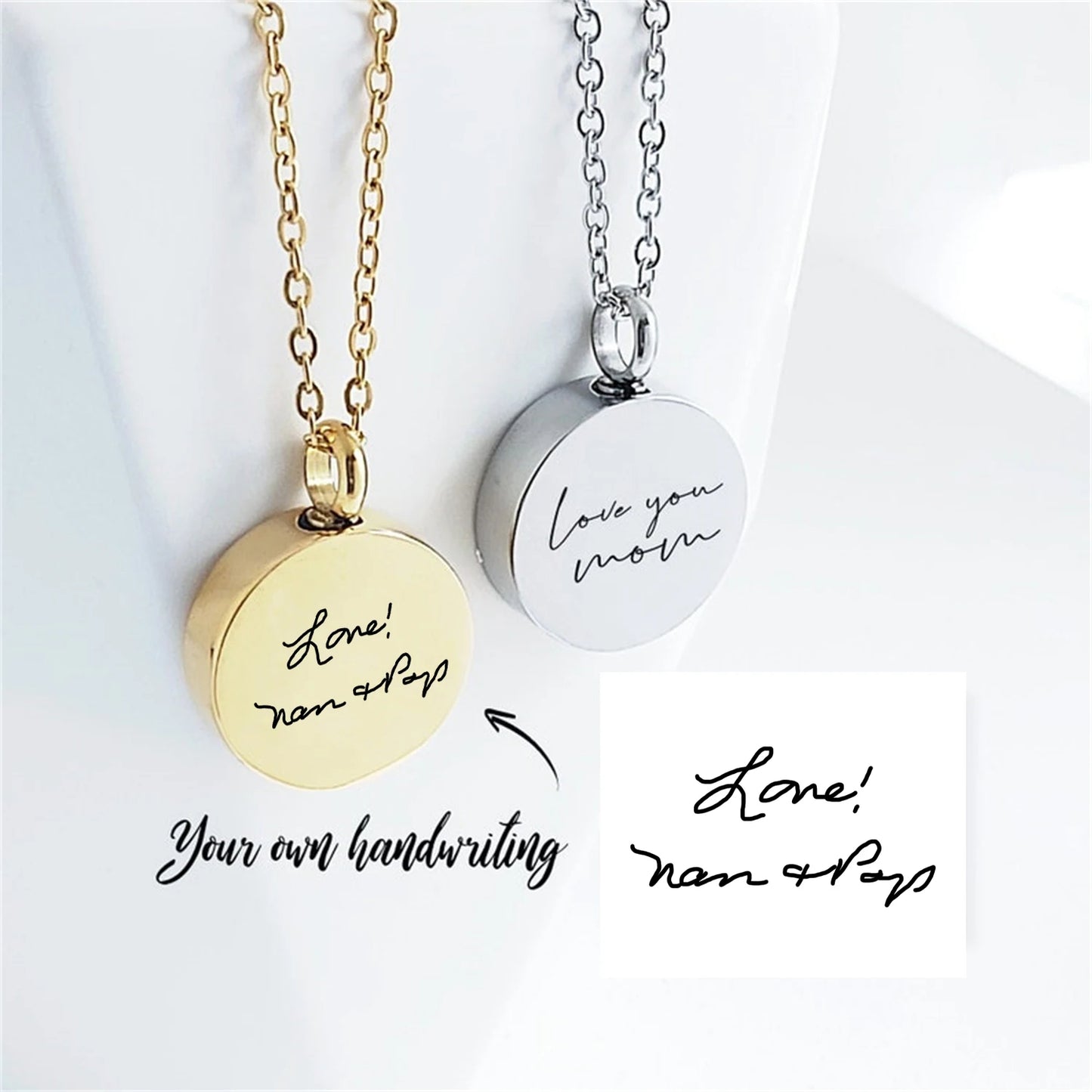 Personelized Handwriting  Urn necklace