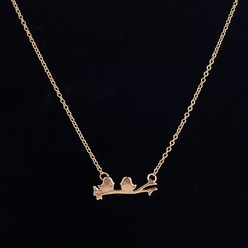 Birds on a Branch Gold-Silver Necklace