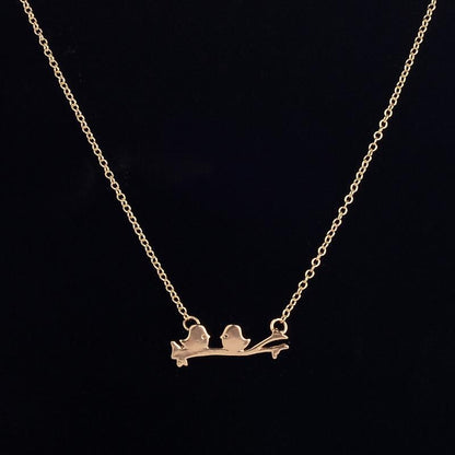 Birds on a Branch Gold-Silver Necklace