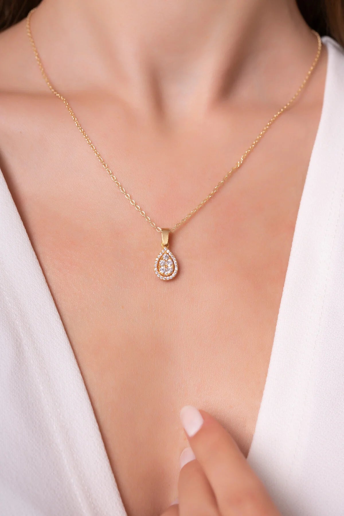 Teardrop Gold Rosegold Necklace