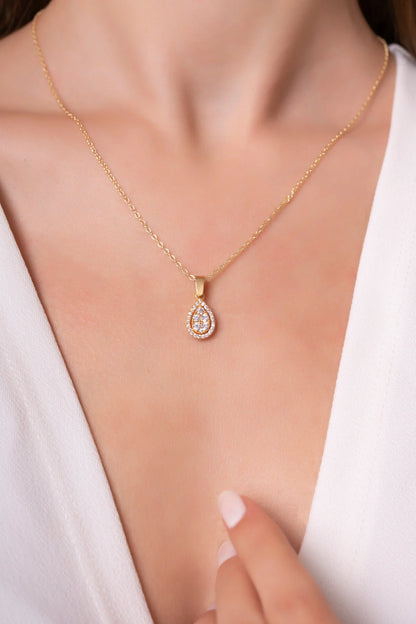 Teardrop Gold Rosegold Necklace