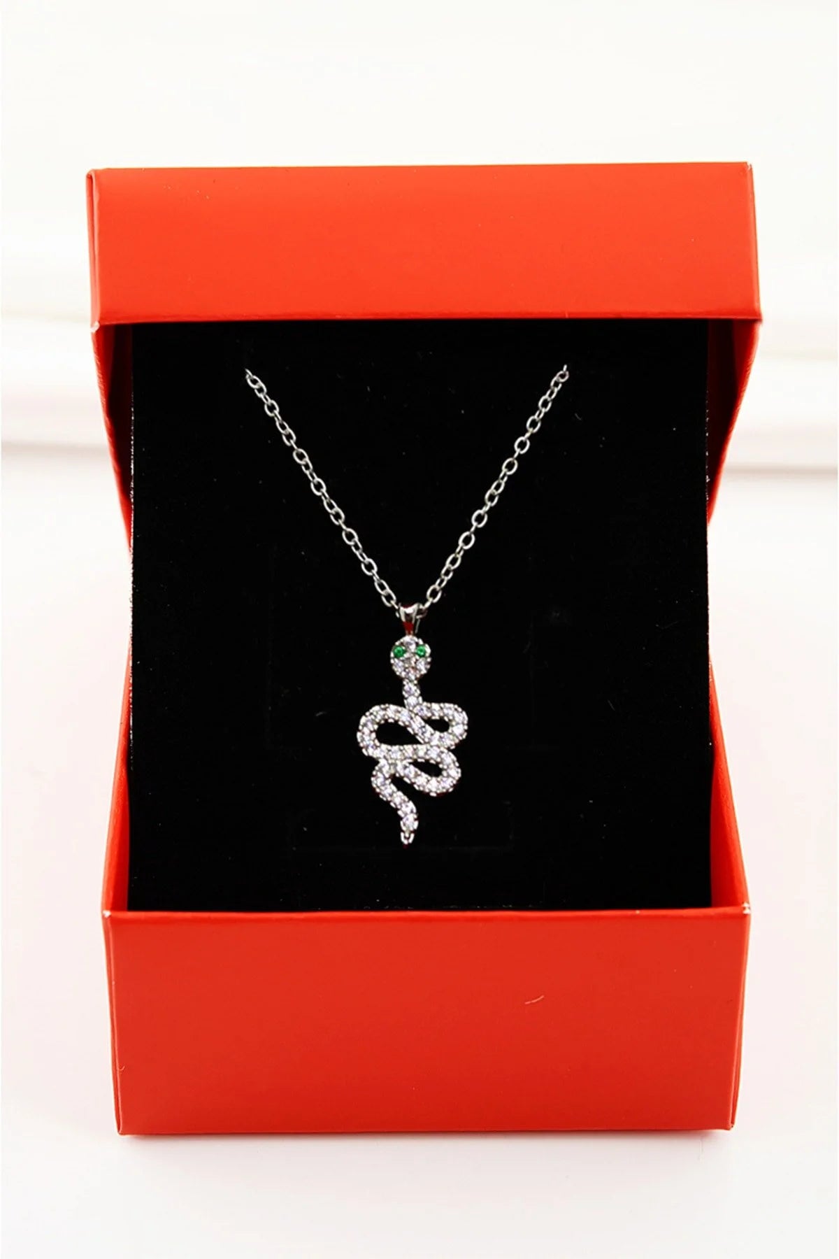 Snake Gold-Silver Zircon Necklace