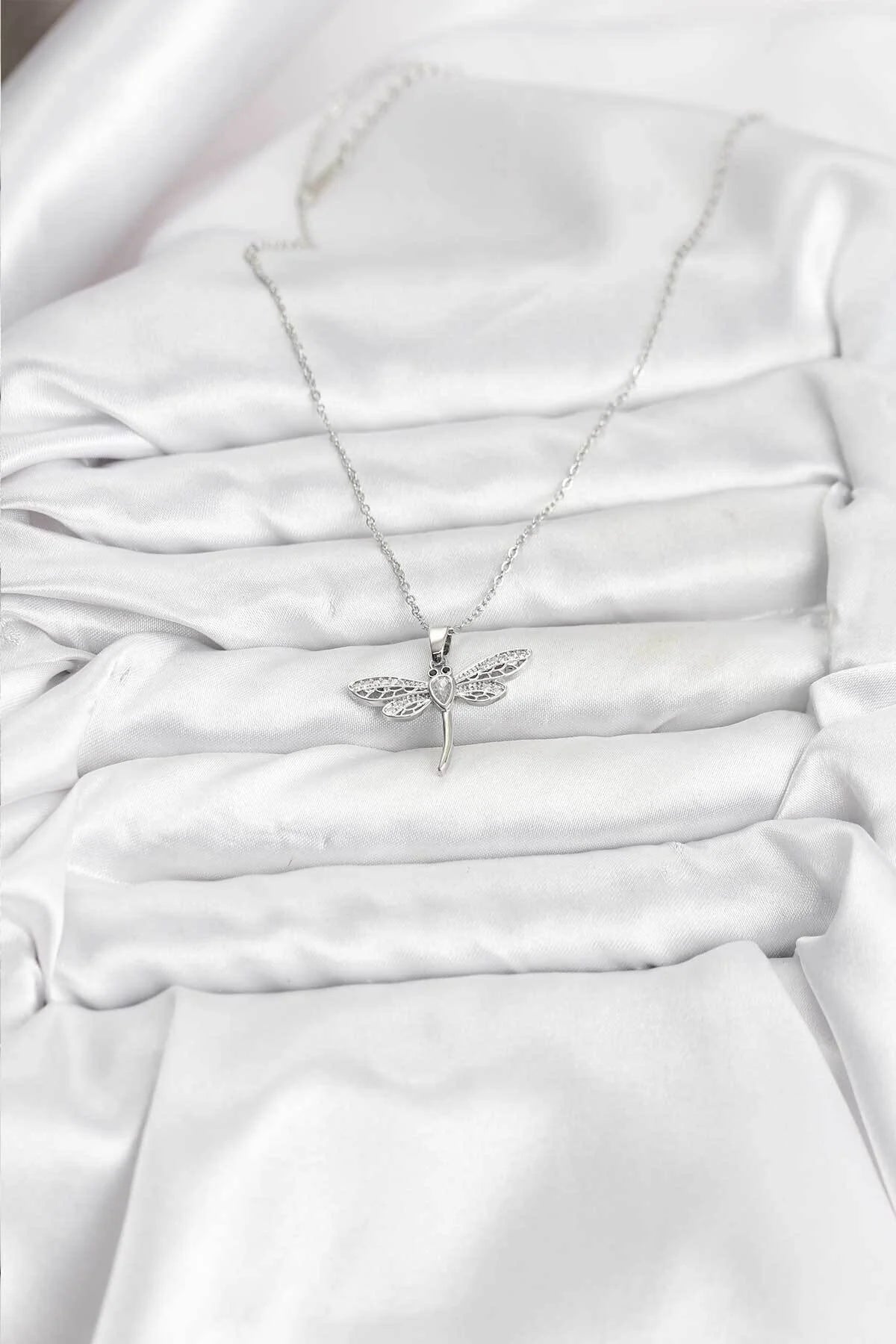 Silver Gold Dragonfly Women's Necklace