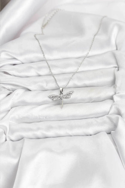 Silver Gold Dragonfly Women's Necklace
