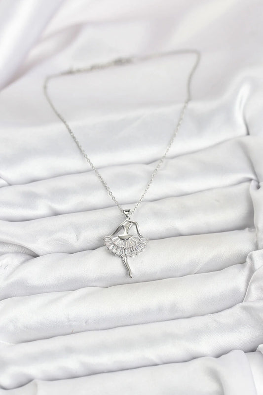 Silver Ballerina Model Women's Necklace