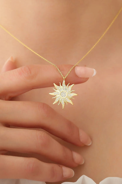 Gold Sun Zircon Necklace