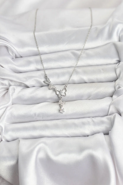 Silver Butterfly Model Women's Necklace