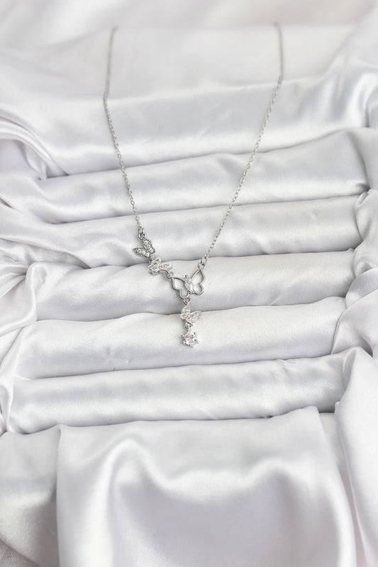 Silver Butterfly Model Women's Necklace