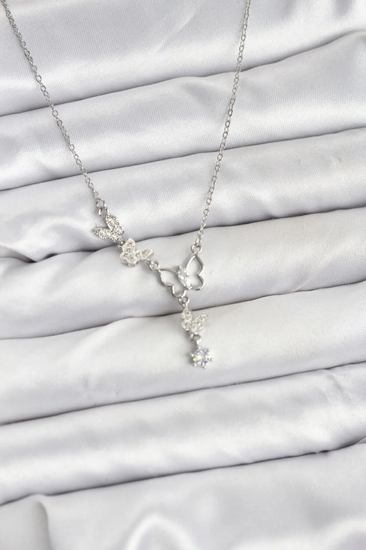 Silver Butterfly Model Women's Necklace
