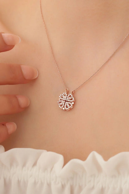 Zircon Hearts Clover Magnetic Necklace