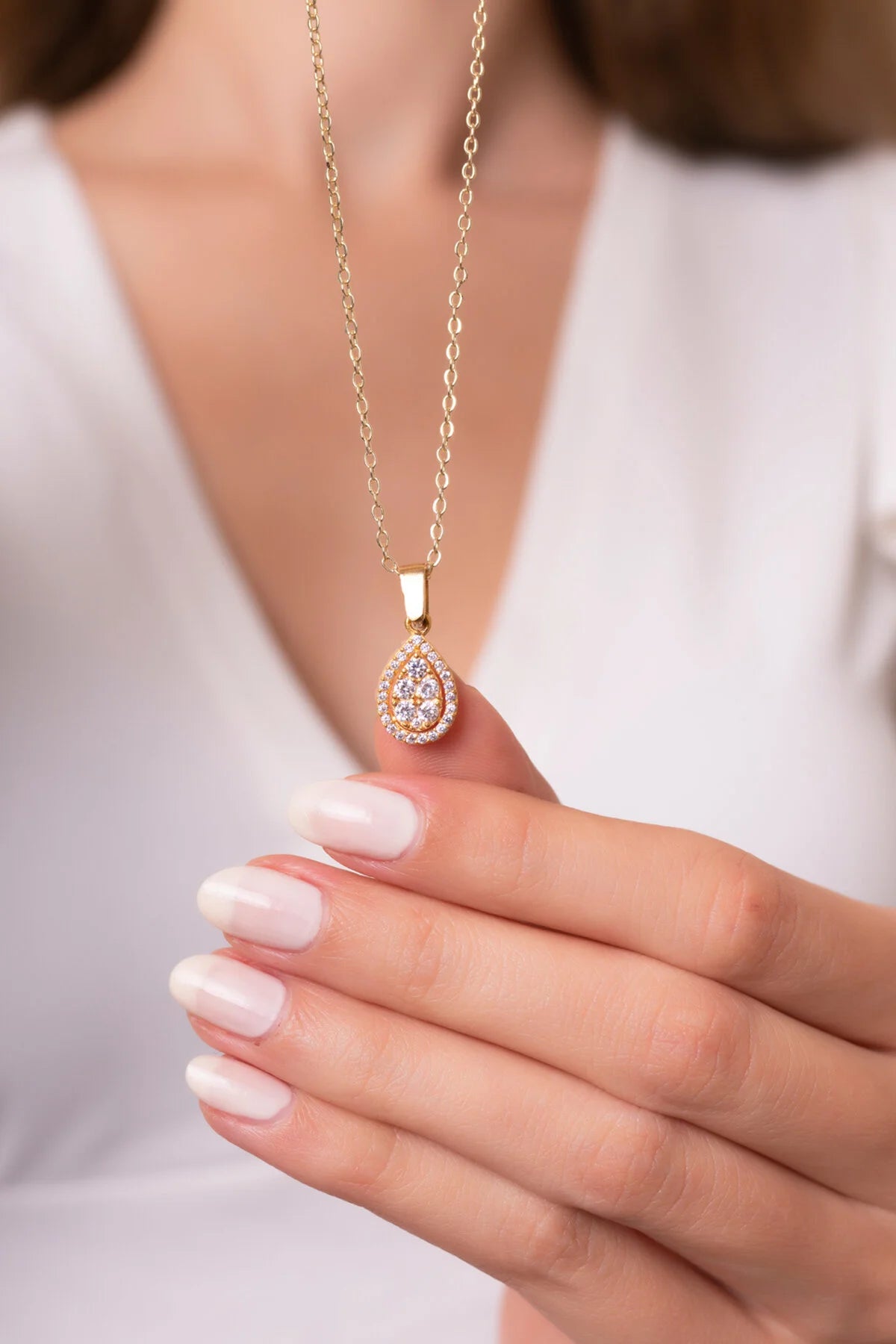Teardrop Gold Rosegold Necklace