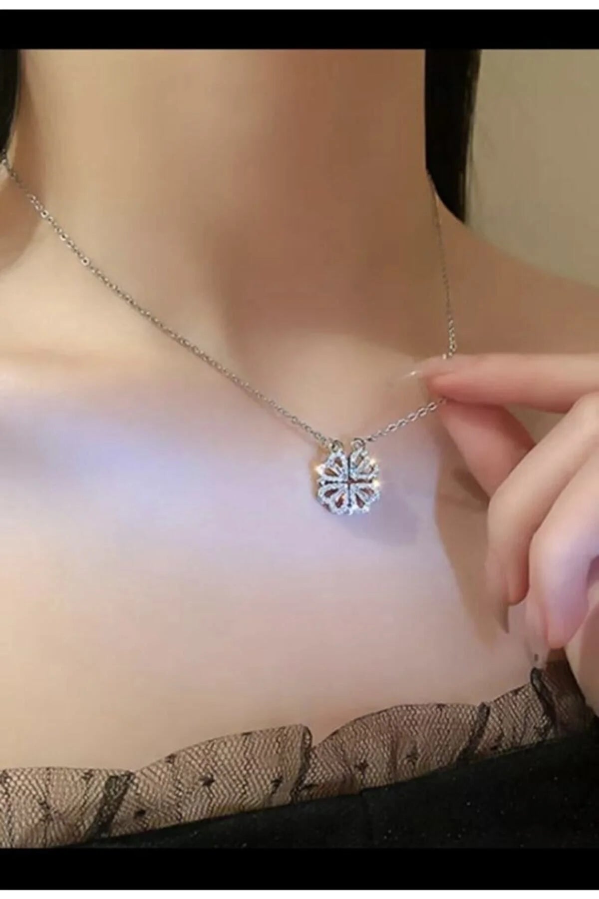 Silver Lucky Clover Necklace