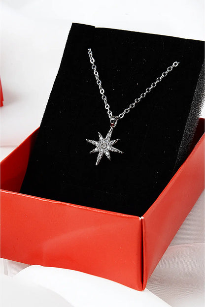 Silver Zircon North Star Necklace