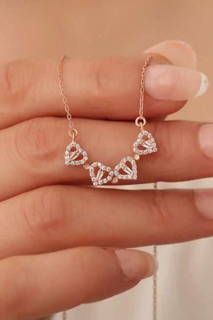 Zircon Hearts Clover Magnetic Necklace