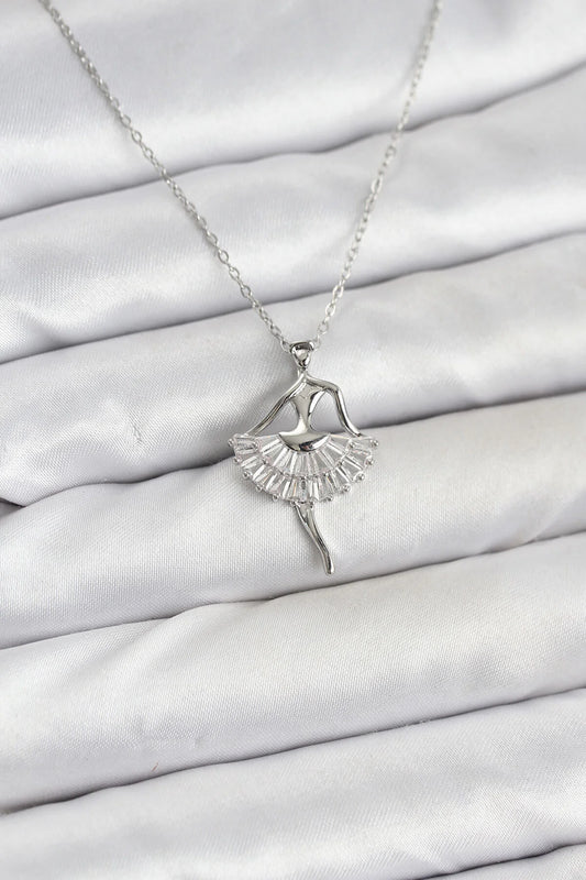 Silver Ballerina Model Women's Necklace