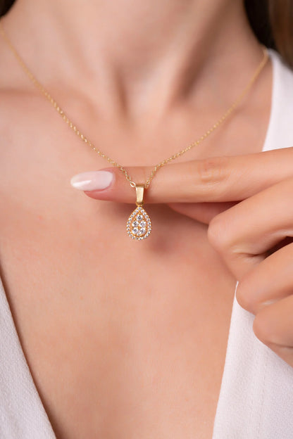 Teardrop Gold Rosegold Necklace