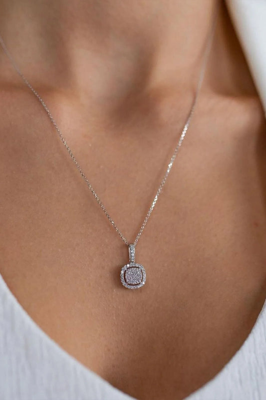 Diamond Silver Rhodium Necklace