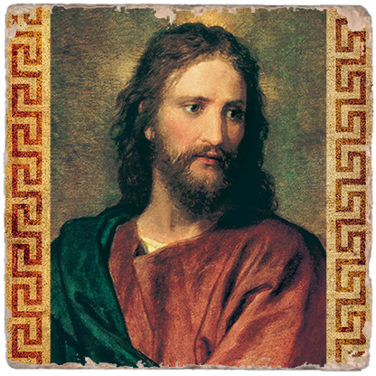 Hofmann's Portrait of Christ Icon,Marble Icon,Handmade,Baptism gift,Christian Icon
