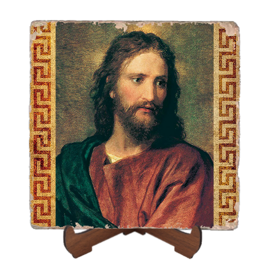 Hofmann's Portrait of Christ Icon,Marble Icon,Handmade,Baptism gift,Christian Icon