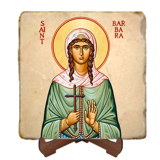 St. Barbara Icon,Women Saint,Marble Icon,Handmade,Prayer gift,Christian Icon