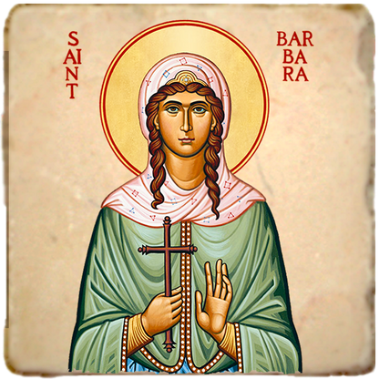 St. Barbara Icon,Women Saint,Marble Icon,Handmade,Prayer gift,Christian Icon