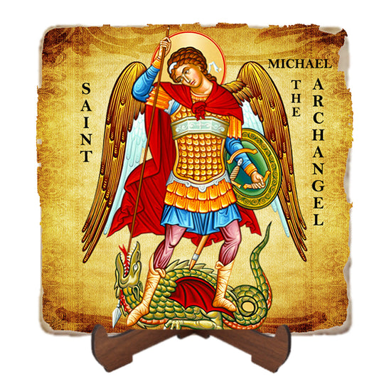 St Michael the Defender Icon,Marble Icon,Handmade,Baptism gift,Christian Icon