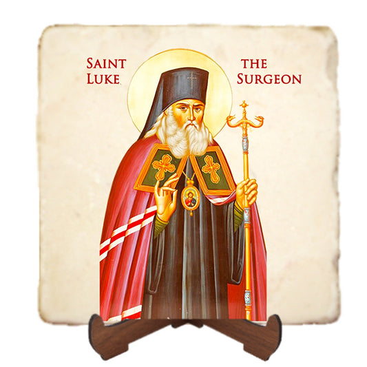 St.Luke the Surgeon Icon,Men Saints,Marble Icon,Handmade,Prayer gift,Christian Icon