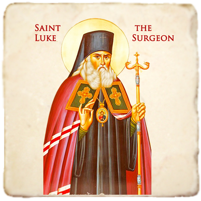 St.Luke the Surgeon Icon,Men Saints,Marble Icon,Handmade,Prayer gift,Christian Icon