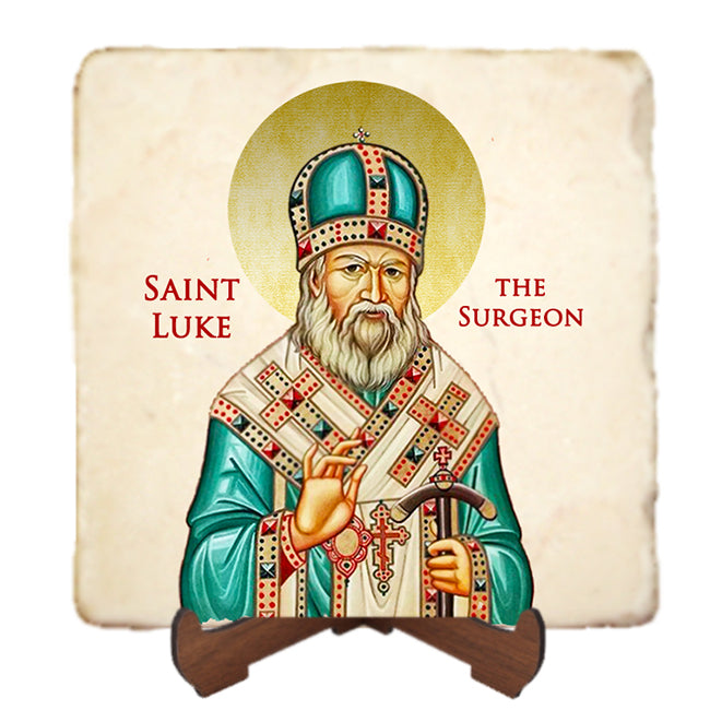 St.Luke the Surgeon Prayer Icon,Men Saints,Marble Icon,Handmade,Prayer gift,Christian Icon