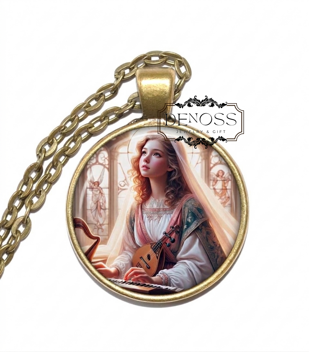 SAINT CECILIA Necklace,Patron Saint of Music & Musicians,Devotion,Purity,Spiritual Power of Music
