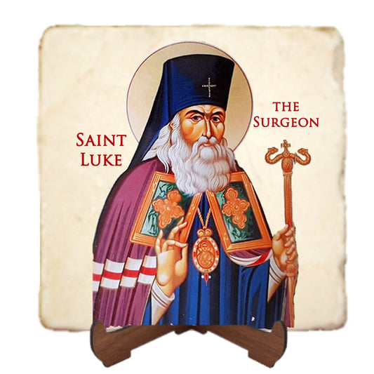 St.Luke Icon,Men Saints,Marble Icon,Handmade,Prayer gift,Christian Icon